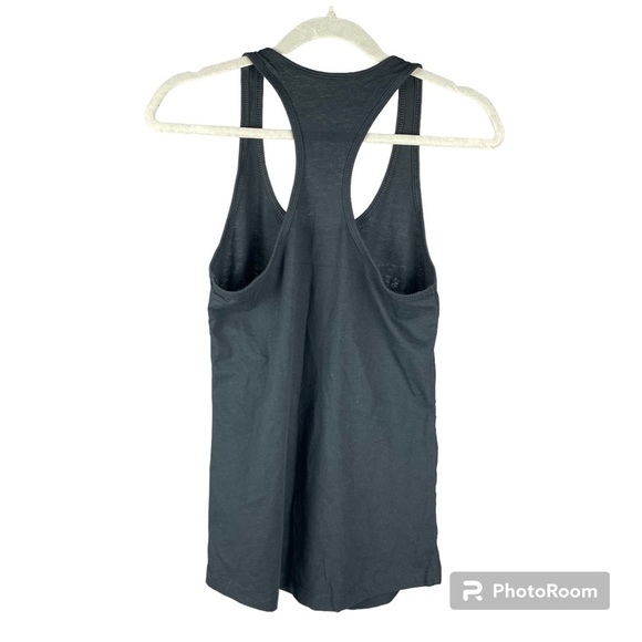 Black Racer Back Sleeveless Tank Top Bright Yellow Graphic - Picture 2 of 6